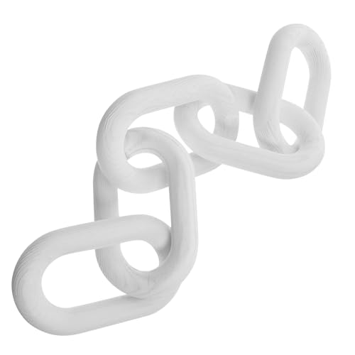 GARVALON Decorazione Nodi in Legno Bianco Catena Rustica da Tavolo per Soggiorno e Camera da Letto Ornamento Artigianale per Casa Ufficio e Cameretta