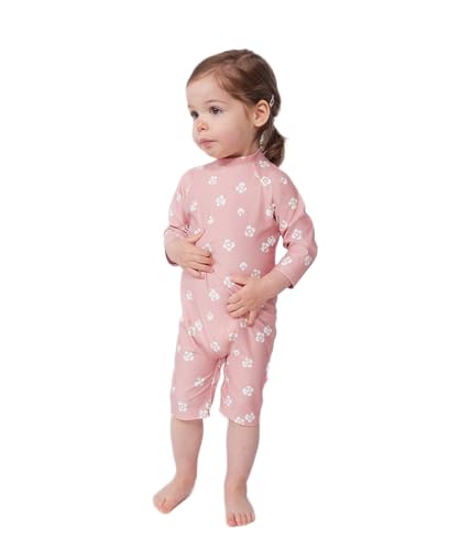 Petit Bateau - Petit Bateau A0CTZ Combinaison Anti-UV, Rose/Blanc, 6 Mois Bébé_Fille