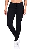 Hailys Damen Stretch-Jeans Hose Romina mit sichtbarer Knopfleiste VF-1902062-1 Black XXL