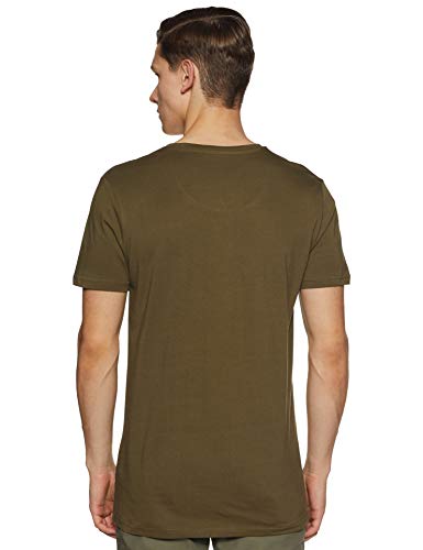 Image of ABOF Men's Solid Slim fit T-Shirt (BOA19AMCWTE3037124 Olive XXL Green