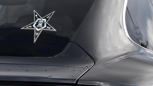 Image of Elektroplate Order of the Eastern Star Metallic Silver Reflective Decal Sticker (3.4 inch x 3.3 inch) | Premium Glossy All Weather for Car, Water Bottle, Laptop, Cooler, Phone & More | Made in the USA