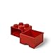 Room Copenhagen LEGO Brick Drawer, 4 Knobs, 1 Drawer, Stackable Storage Box, Bright Red