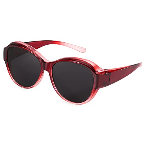 Enafad Gafas De Sol Polarizadas Para Mujer, Con Protección Uv400, Rojo Y Gris Enafad Gafas De Sol Polarizadas Para Mujer, Con Protección Uv400, Rojo Y Gris