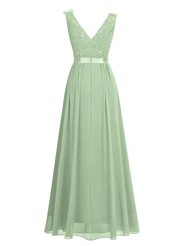 Image of Miusol Women's Vintage V-Neck Sequined Split Formal Evening Maxi Dress