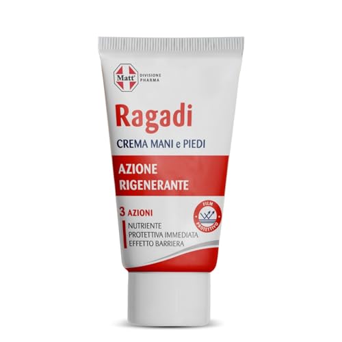 Matt, Ragadi Crema Mani e Piedi, Azione Rigenerante, Nutriente, Protettiva, Effetto Barriera, Ricca di Attivi e Oli Vegetali, Ideale per Prevenire Screpolature e Ragadi, 75 ml