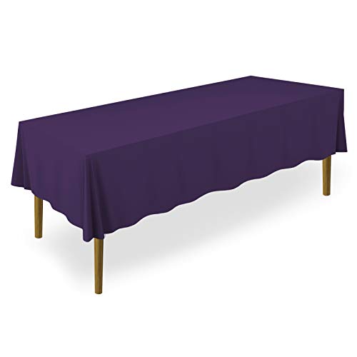Lann's Linens 70 x 120 Inch Rectangular Tablecloth, Washable Polyester Fabric Table Cloth for Dining Tables, Parties, Restaurants, Weddings - Purple by Lann's Linens - Used condition - US$18.03