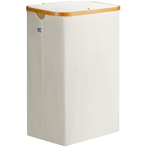 Bellzacasa Wäschekorb mit Deckel, Beige 100L Wäschesack Cover