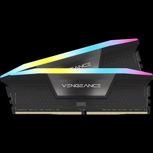 Image of CORSAIR VENGEANCE RGB DDR5 RAM 48GB (2x24GB) 6400MHz CL36 Intel XMP iCUE Compatible Computer Memory - Black (CMH48GX5M2B6400C36)