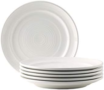Tuxton Home Concentrix Dinner Plate (Set of 6), 10 1/2", White; Heavy Duty; Chip Resistant; Lead and Cadmium Free; Freezer to Oven Safe up to 500F