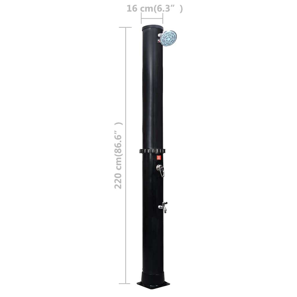 Douche Solaire de Jardin, Piscine, Douche Solaire D'extérieur avec Pomme de Douche, 40 L, Température jusqu'à 60℃ (Noir)