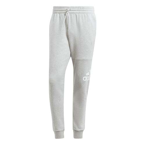 adidas Mens Essentials Logo Fleece Joggers Training Casual Drawstring - Grey