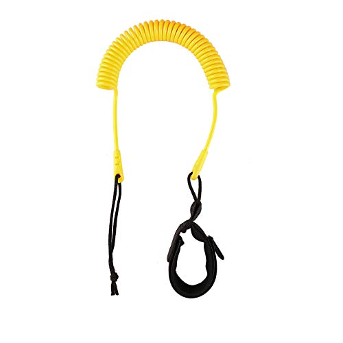 paddle board leash coiled - HEYTUR Coiled SUP Leash 10' Surfboard Leash Sup Leg Rope Strap Stand Up Paddleboard Leash(Yellow)