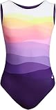 Destira Sky's The Limit Gymnastics Leotard for Girls, Multicolored Purple Waves, Soft Comfortable Fabric Athletic Wear, Child Large (10)