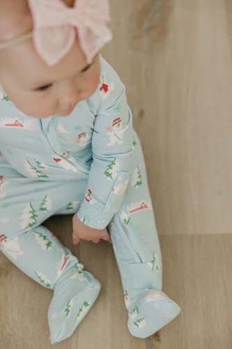 Image of Copper Pearl Zip-Up Footie Baby Pajamas - Soft Newborn Onesies for Boys & Girls, Tag-Free with Two-Way Zipper Baby Sleepers for Newborn - 24 Months, Frosty the Snowman