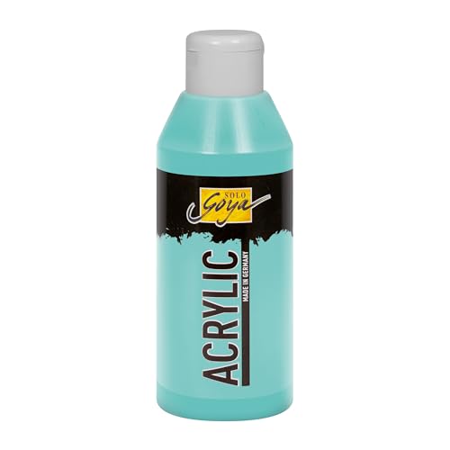 KREUL 84239 - Solo Goya Acrylic turquoise bleu clair, flacon de 250 ml, peinture acrylique crémeuse polyvalente de qualité étude, à base d'eau, séchage...