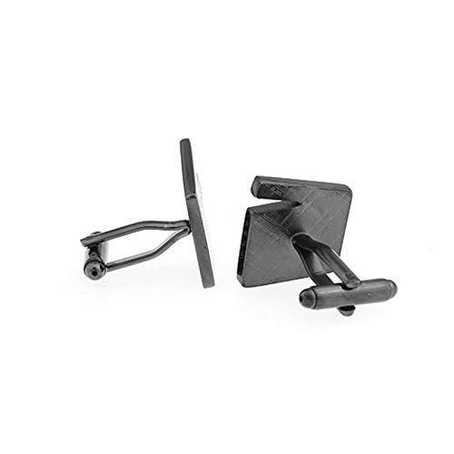 Mancuernillas negras para hombre KnBoB con diseño de claqueta miniatura 2