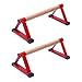 Fancyes 2X Push Up Handles Parallettes Wood Push Up Handstand for Strength Training, Red