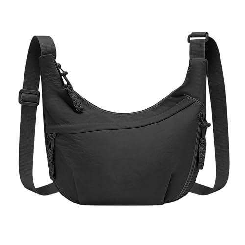 viiotu Bolso Bandolera Mujer Grande Bandolera Ajustable Impermeable con 3 Compartimentos Bolsos de Mujer para Trabajo Viaje y Uso Diario (Negro)