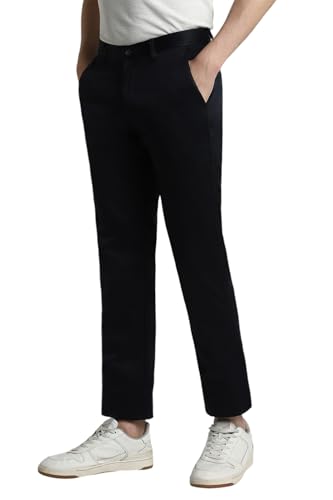 Image of Peter England Men's Mid Rise Slim Casual Pants