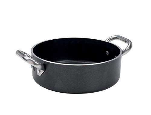 Briebe Casseruola Bassa A Induzione 36 Cm, 5L, Acciaio Smaltato Vetrificato, Vintage Rosso, Adatta A Tutti I Piani