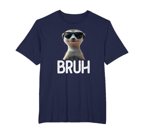 Bruh Meerkat | Funny Meerkat Lover | Meme Lover T-Shirt, Men's Big and Tall, Navy Blue, 4X Tall
