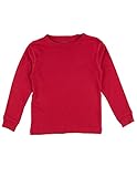 Leveret Long Sleeve Solid T-Shirt 100% Cotton (8 Years, Red)