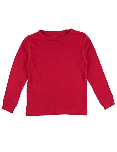 Leveret Long Sleeve Solid T-Shirt 100% Cotton (8 Years, Red)