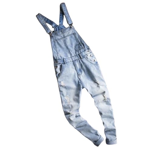 Salopette denim slim homme avec bretelles ajustables