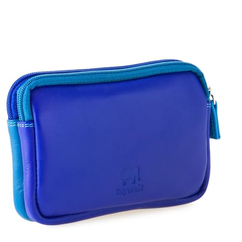 mywalit Small Leather Double Zip Purse | Coin Pocket & Zipped Compartment | Card Slot | Seascape | Stylish & Compact Accessory for Men & Women | Perfect for Everyday Use3