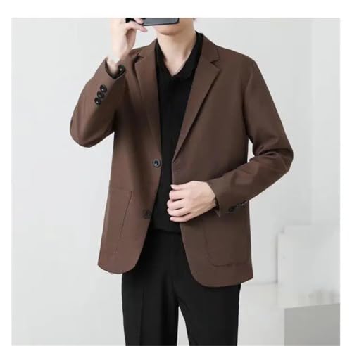 Men Single Breasted Suit Jackets Slim Fit Casual Sport Coats Solid Color Blazer Coat3