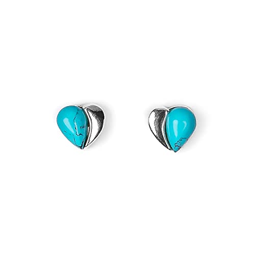 Image of HENRYKA 925 Sterling Silver and Heart Stud Earrings