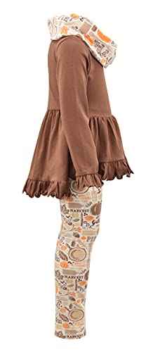 Image of Unique Baby Girls Kids Toddler 3pc Outfit Set Long Sleeve Cotton Blend Tunic Top Leggings and Scarf