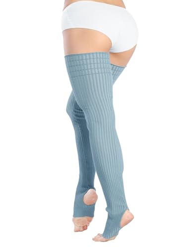 Image of v28 Women Girls Thigh High Long Neon Ribbed Knit Leg Warmers Plus Size Boot Extra Long Large Socks Available in S~3XL