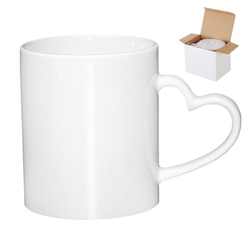 CRUMANCY Kaffeebecher Weiß Ceramic Coffee Mug Tassen für Sublimation 330ml Sublimation Mugs White with Foam Box Machine Washable