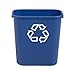 Rubbermaid Commercial Products Deskside Recycling Can, 7-Gallon/28-Quart, Blue Recycling Symbol, Plastic, for Bedroom/Bathroom/Office/Under Desk/Sink, Pack of 4