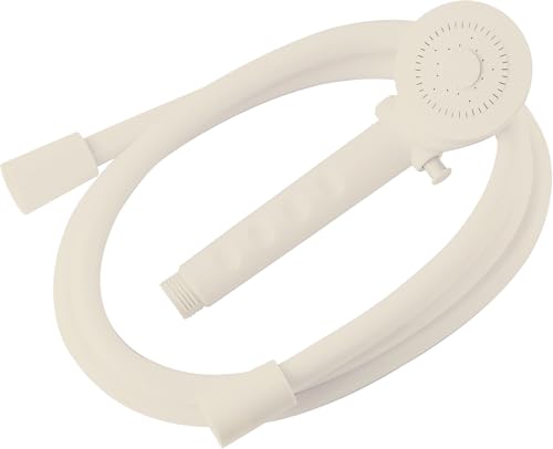 Image of RV Shower Replacement Shower Head with Hose & Guide Ring & Shower Holder Non-Metallic Hand-Held Shower Set White /Black (Parchment Showers)