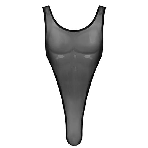 ranrann Sissy Homme Body String Sexy Transparent Erotique Lingerie Dentelle Mankini Jockstrap Ouvert Gay Slip Ensemble sous-vêtement Thong Bikini Bodysuit Nightwear M-XXL Type B Noir XL