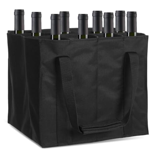 Dhisperares Bolsa para 12 Botellas (45 X 27 X 27 cm), Plegable Bolsa para Botellas, Cerveza, Vino, Diseño Anticolisión, Portabotellas de Vino para Picnics, Acampadas, Fiestas