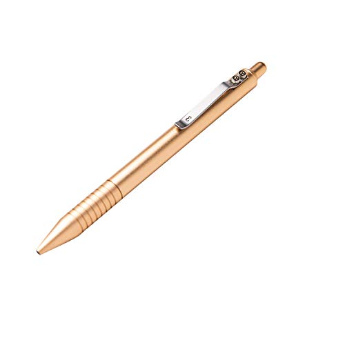 Everyman Grafton Pen, EDC Pen with Premium Gel Ink, Luxury Metal Writing, Gift for Office, Business, Executive (Full Click, Gold)