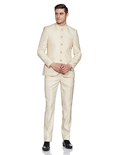 Image of Raymond Rayon Blend Men's Full Sleeve Contemporary FIT Light Fawn Formal Suit