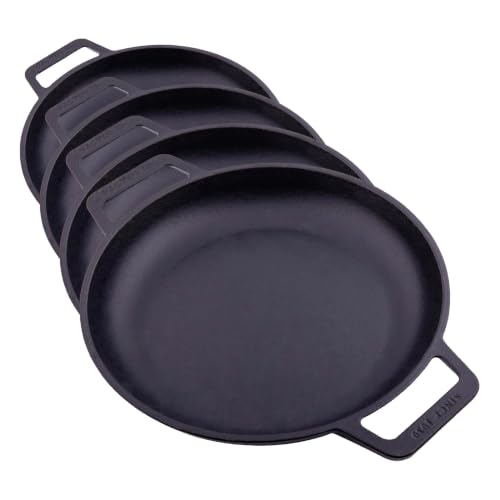 Image of Victoria Cast Iron Round Skillet with Double Loop Handles, Made in Colombia, 10 IN (Pack of 4)