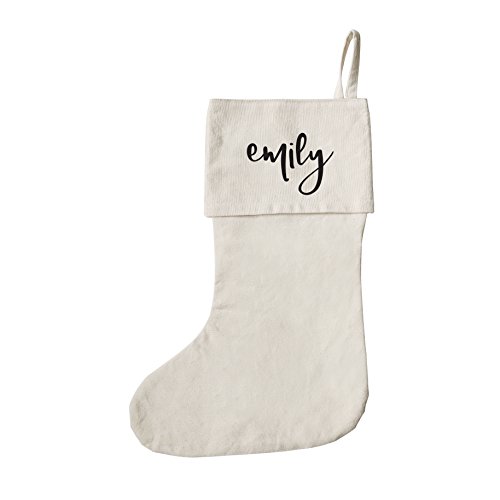 The Cotton & Canvas Co. Personalized Name Christmas Stocking for Presents, Gift Bag, and Holiday Decorations