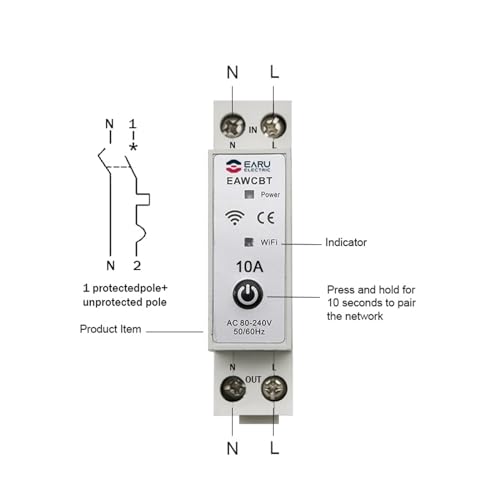 Interruptor inteligente eWeLink 10A 1P interruptor de relé de tiempo wifi 5