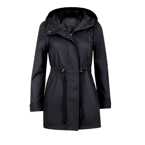 Veste de pluie femme imperméable légère avec capuche réglable