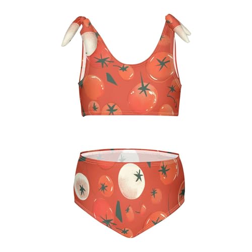 KLL Seamless Tomatoes Vegetable Girls Bikini Sets 2 Piece Cute Swimsuit Beach Swimwear Bathing Suit