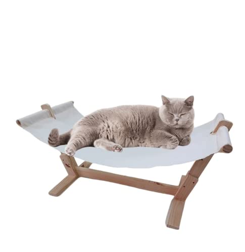 Rede De Gatos Elevado 33x80cm Acessórios E Descanso Madeira Pinus pano 100% Algodão