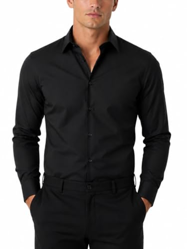 fahizo dress shirt Amazon.com: FAHIZO Men's Short Sleeve Dress Shirt Regular Fit Soild Casual  Business Stretch Button Down Shirts with Pocket, Black-S : Clothing, Shoes  & Jewelry