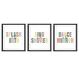 AEHIE Splash Sing Dance Funny Kids Bathroom Rules Poster Prints for Home Kids Washroom Restroom Nurs