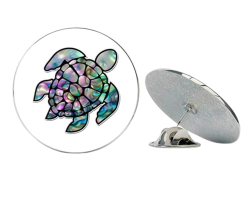 Sea Turtle Natural Shell Pearl Texture Green Purple Metal 0.75