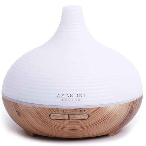 ASAKUKI Aroma Diffuser, 300ml Diffusor für ätherische Öle, Ultraschall Aromatherapie Diffuser, Klassischer Diffuser für Zuhause Büro Yoga, Geschenk